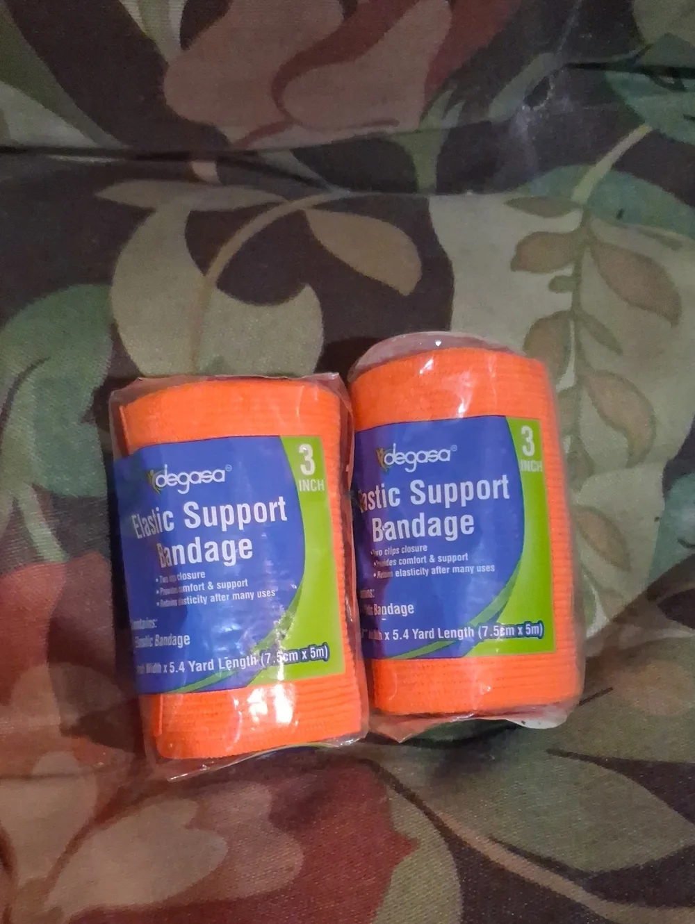 Orange Elastic Support Bandage  3 Inch Nwt 2pack
